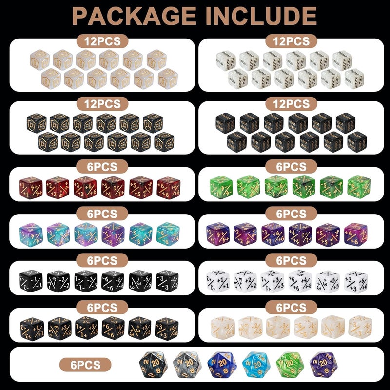 MDDSHGG 102 Pieces MTG Dice Counters Set Bulk Ability Keyword Tokens Shield Life Counters 6 Sided Dice for Magic The Gathering TCG Card Gaming Accessories - Image 2